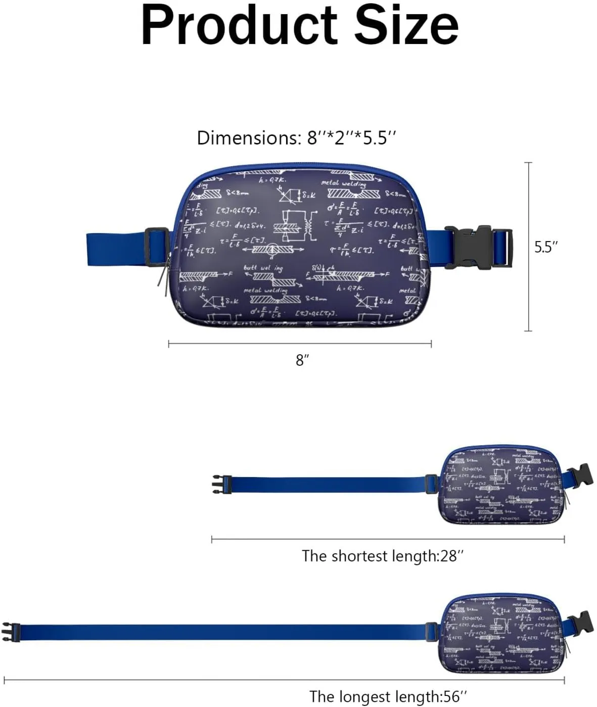 Fanny Pack for Women,Mini Waterproof Science theme Belt Bag,Fashionable Crossbody,Cute Everywhere Belt Bags Fanny Pack for Hiking,Travel.