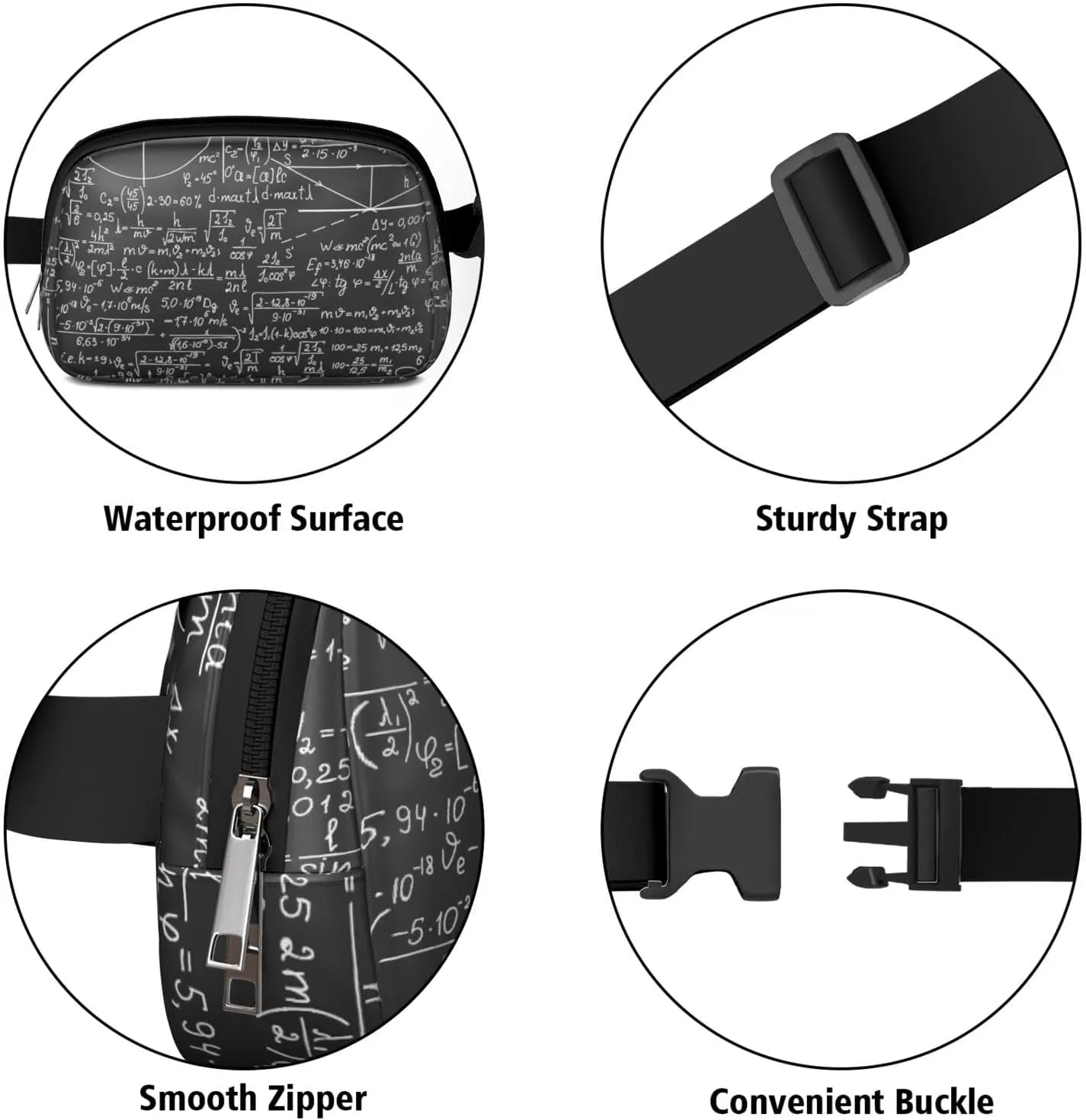 Fanny Pack for Women,Mini Waterproof Science theme Belt Bag,Fashionable Crossbody,Cute Everywhere Belt Bags Fanny Pack for Hiking,Travel.