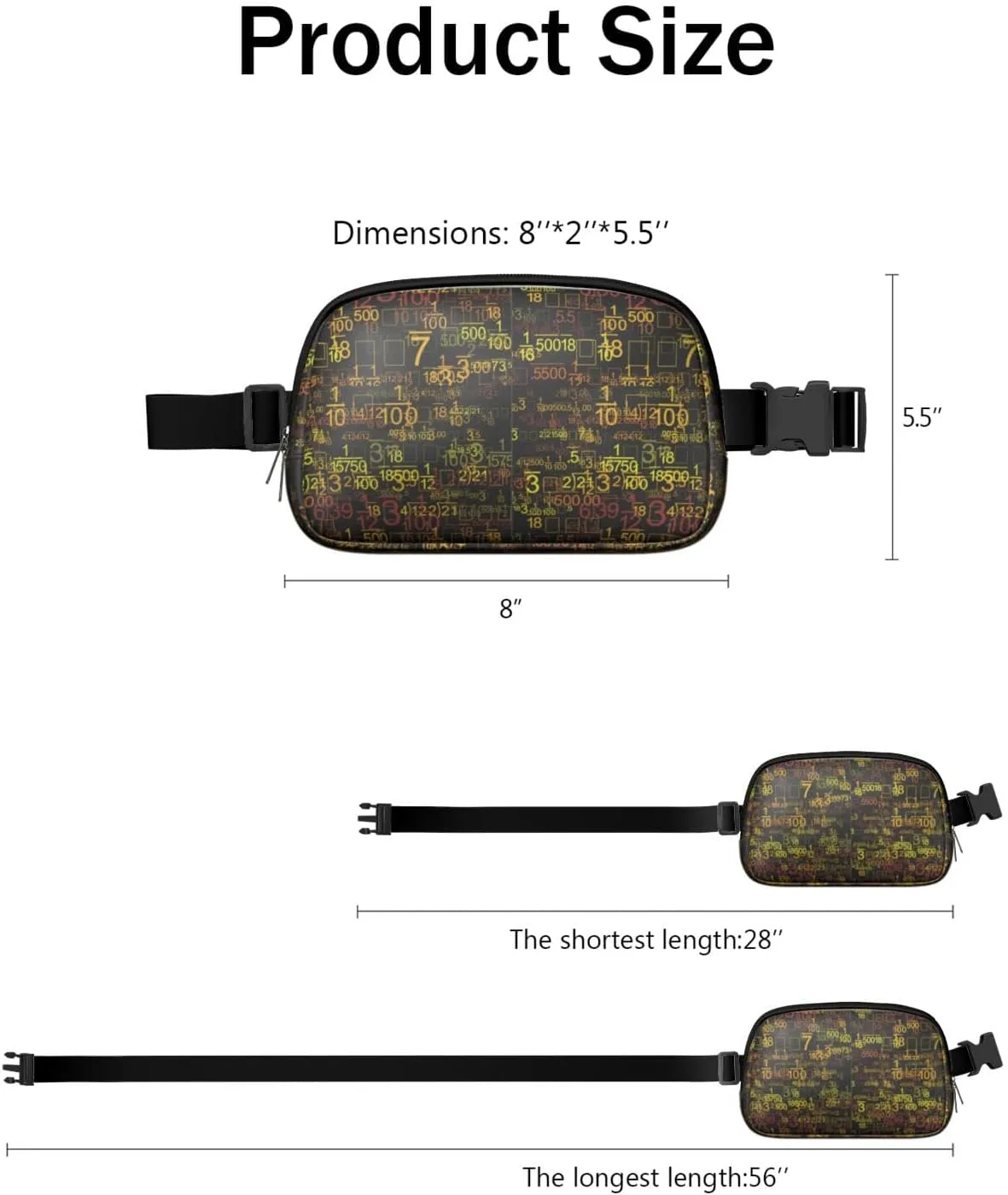 Fanny Pack for Women,Mini Waterproof Science theme Belt Bag,Fashionable Crossbody,Cute Everywhere Belt Bags Fanny Pack for Hiking,Travel.
