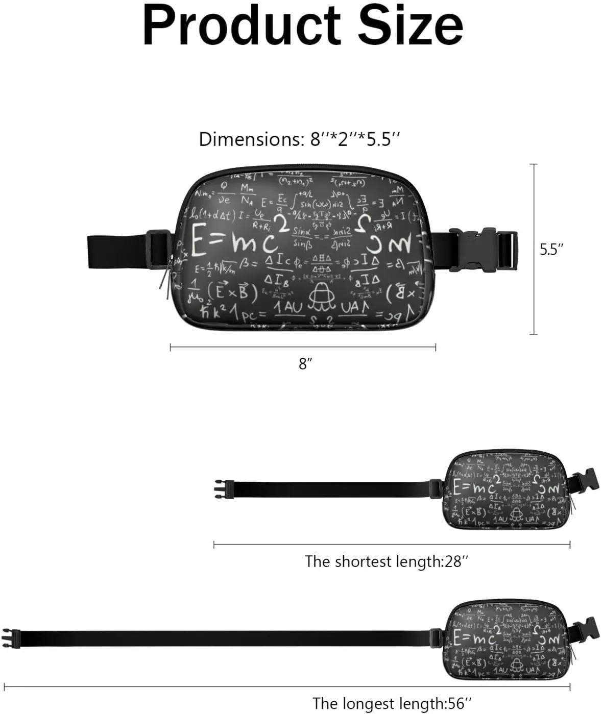 Fanny Pack for Women,Mini Waterproof Science theme Belt Bag,Fashionable Crossbody,Cute Everywhere Belt Bags Fanny Pack for Hiking,Travel.