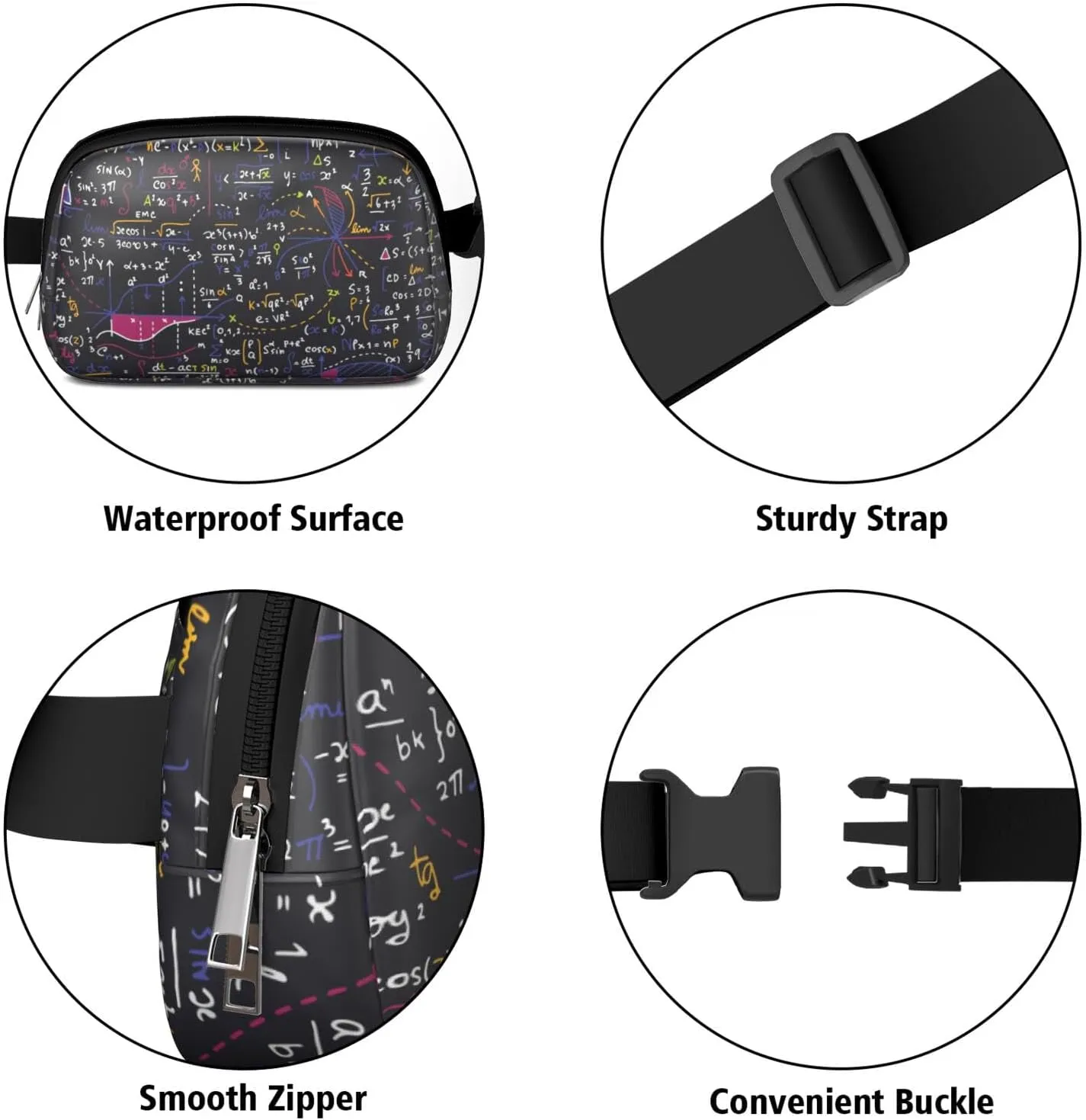 Fanny Pack for Women,Mini Waterproof Science theme Belt Bag,Fashionable Crossbody,Cute Everywhere Belt Bags Fanny Pack for Hiking,Travel.