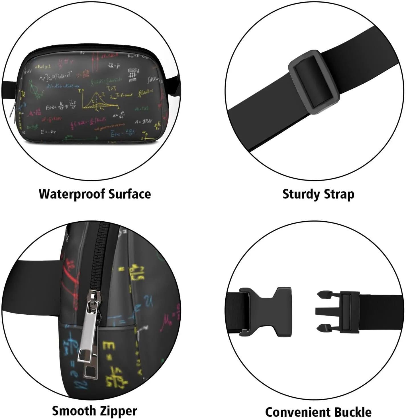 Fanny Pack for Women,Mini Waterproof Science theme Belt Bag,Fashionable Crossbody,Cute Everywhere Belt Bags Fanny Pack for Hiking,Travel.