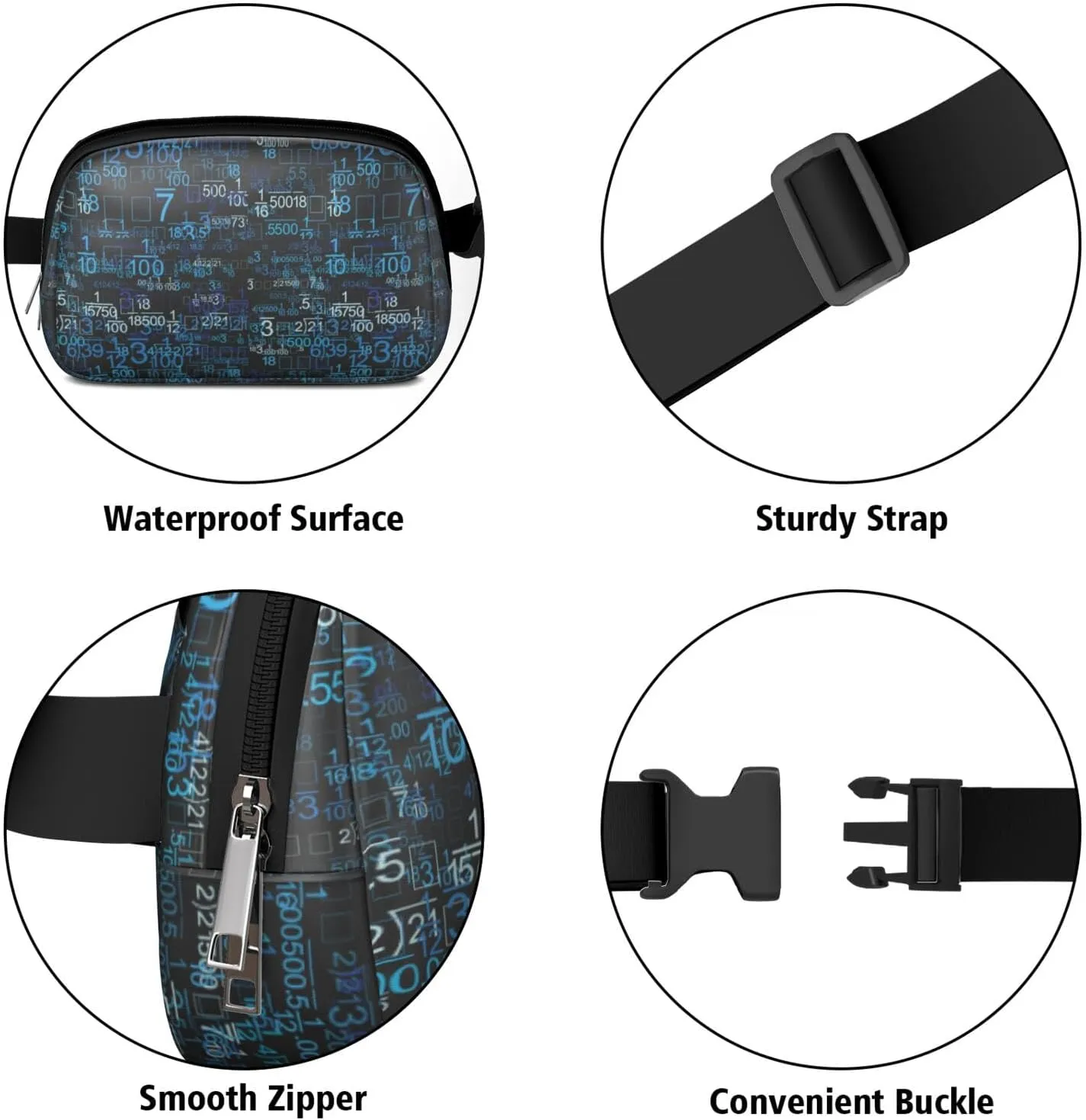 Fanny Pack for Women,Mini Waterproof Science theme Belt Bag,Fashionable Crossbody,Cute Everywhere Belt Bags Fanny Pack for Hiking,Travel.