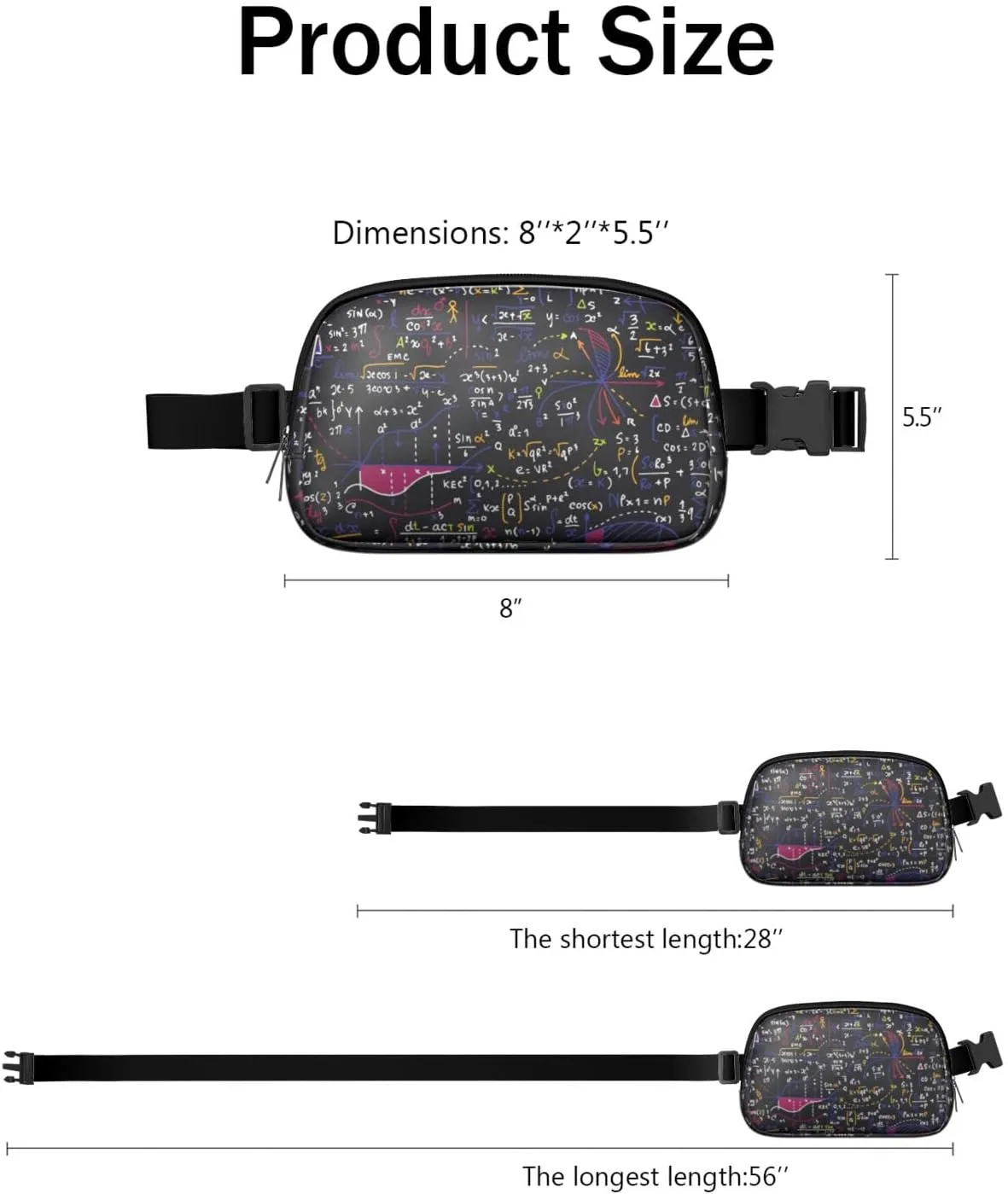 Fanny Pack for Women,Mini Waterproof Science theme Belt Bag,Fashionable Crossbody,Cute Everywhere Belt Bags Fanny Pack for Hiking,Travel.