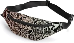 Fanny Packs Mayan Calendar End Of The World Printed Crossbody Bags Everywhere Belt Bag Crossbody Belt Bags Small Sling Bag for Hiking Running Travel Cycling