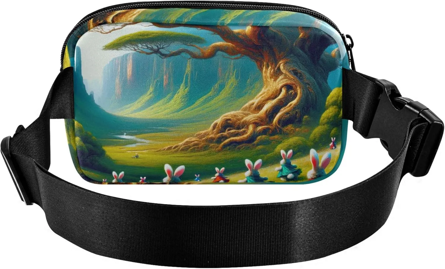 Fantasy Bunny Wonderland Forest Fanny Packs for Women Waterproof Hip Pack Belt Bag Designer Waist Pouch for Women