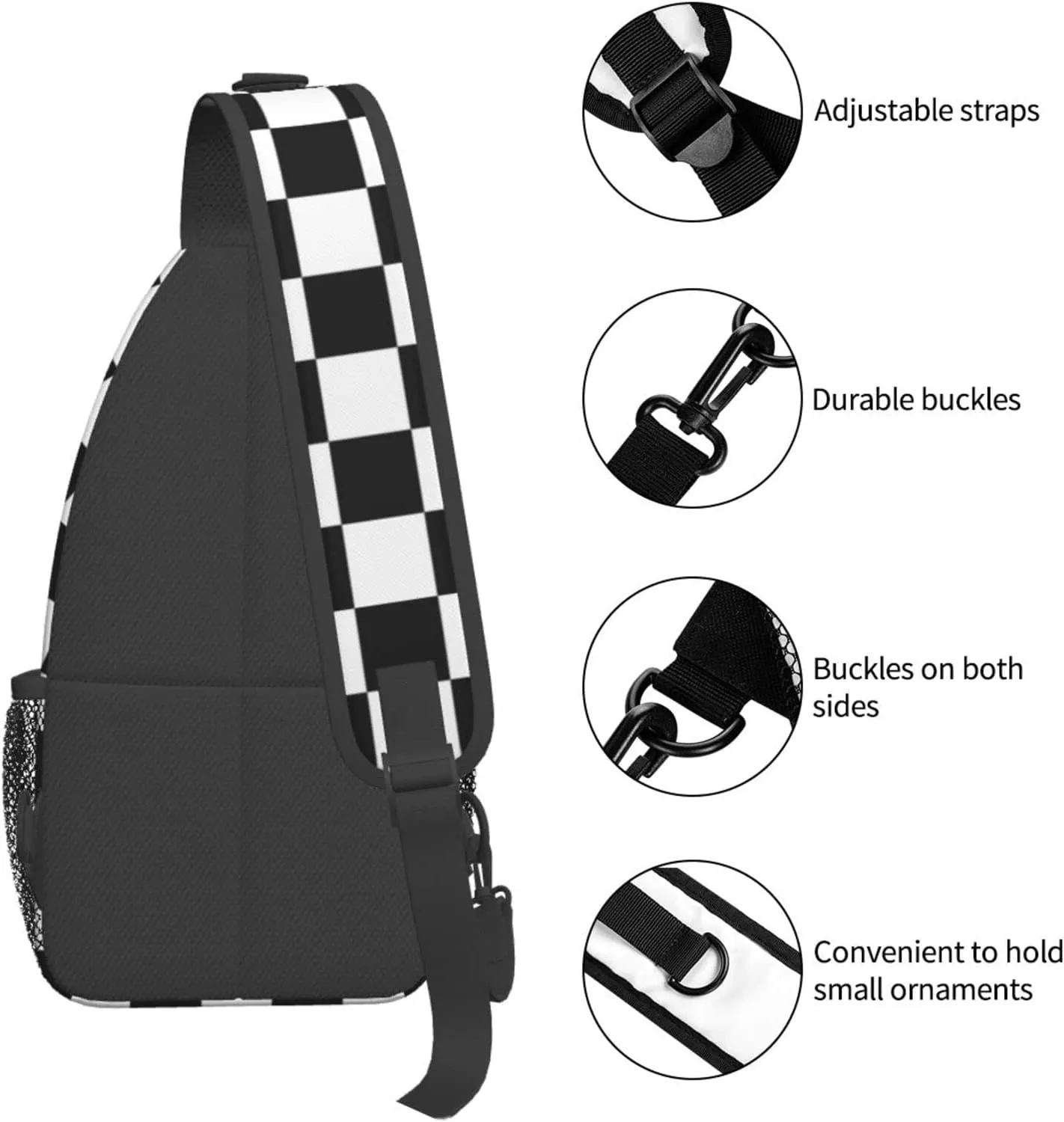 Fashion Chest Sling Bag Crossbody Shoulder Backpack Adjustable Lightweight Travel Hiking Casual Daypack Unisex