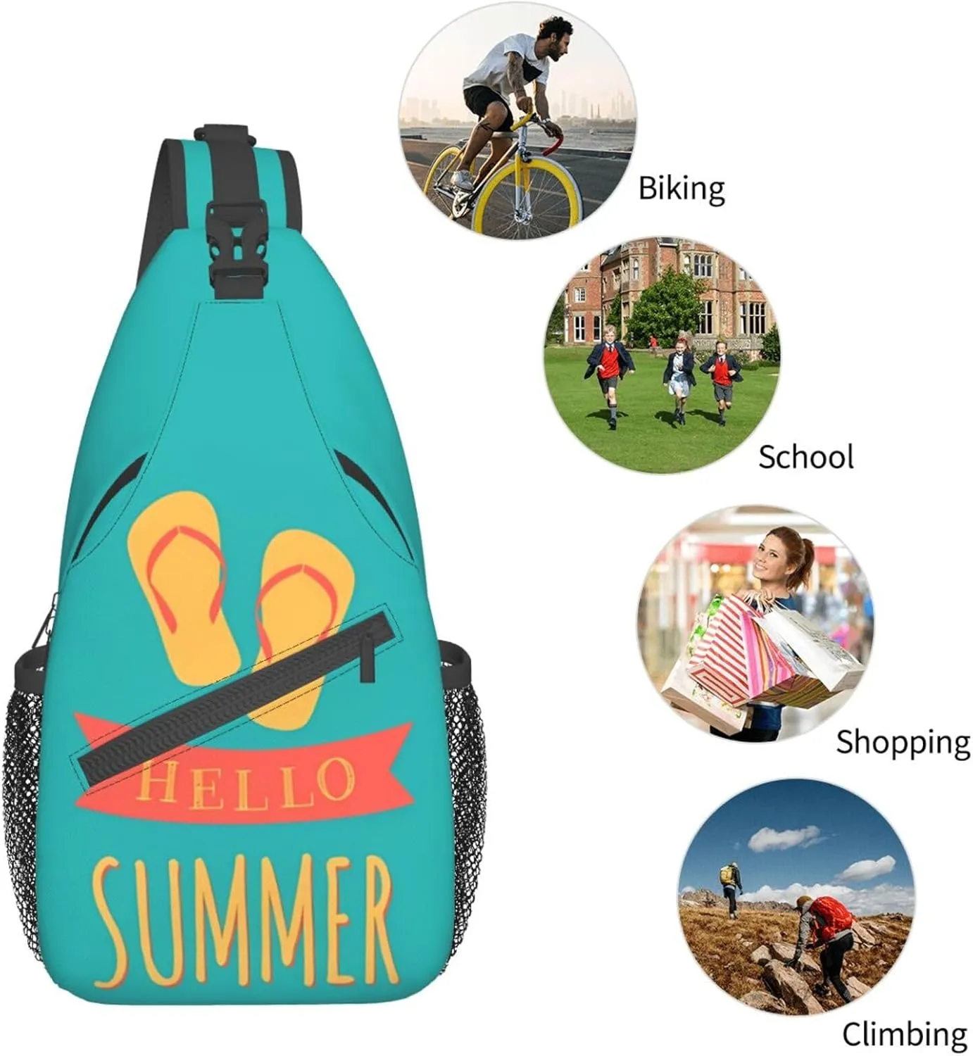 Fashion Chest Sling Bag For Women Men Adjustable Strap Crossbody Shoulder Backpack Hiking Travel Fashion Unisex Daypack