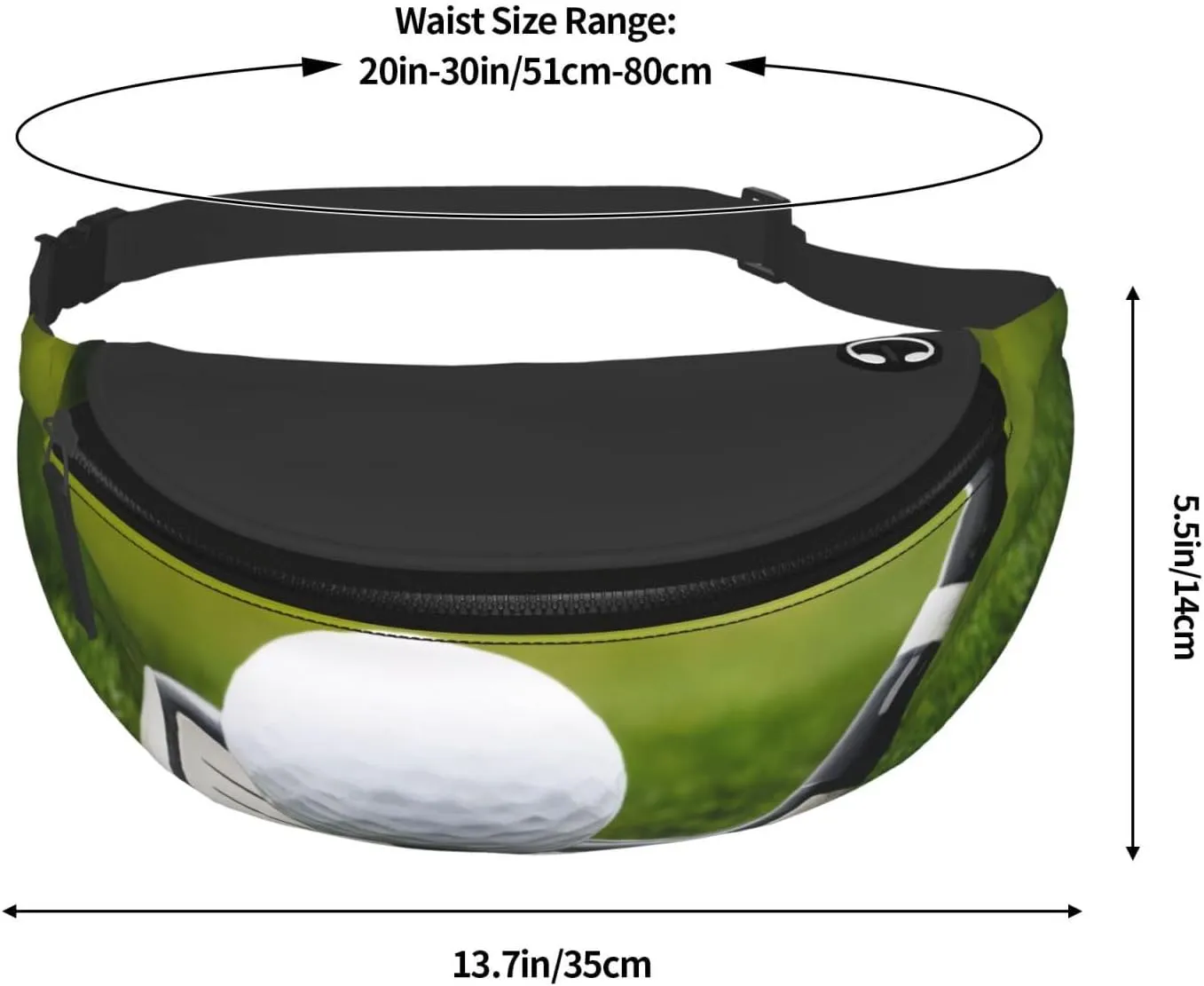 Fashion Golf Ball Bum Bag | Fanny Pack & Chest Pack | Adjustable Waist Bag For Women & Men | Secure Zip | Lightweight & Compact | Perfect For Travel,Sports,Hiking,Outdoor