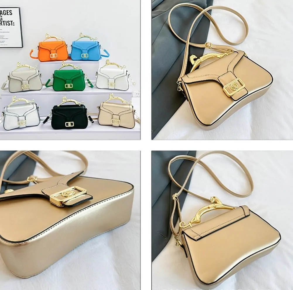 Fashion PU Leather Handbag for Women Small Y2k Tote Bags Satchel Purses Shoulder Crossbody Bag Hobo Clutch
