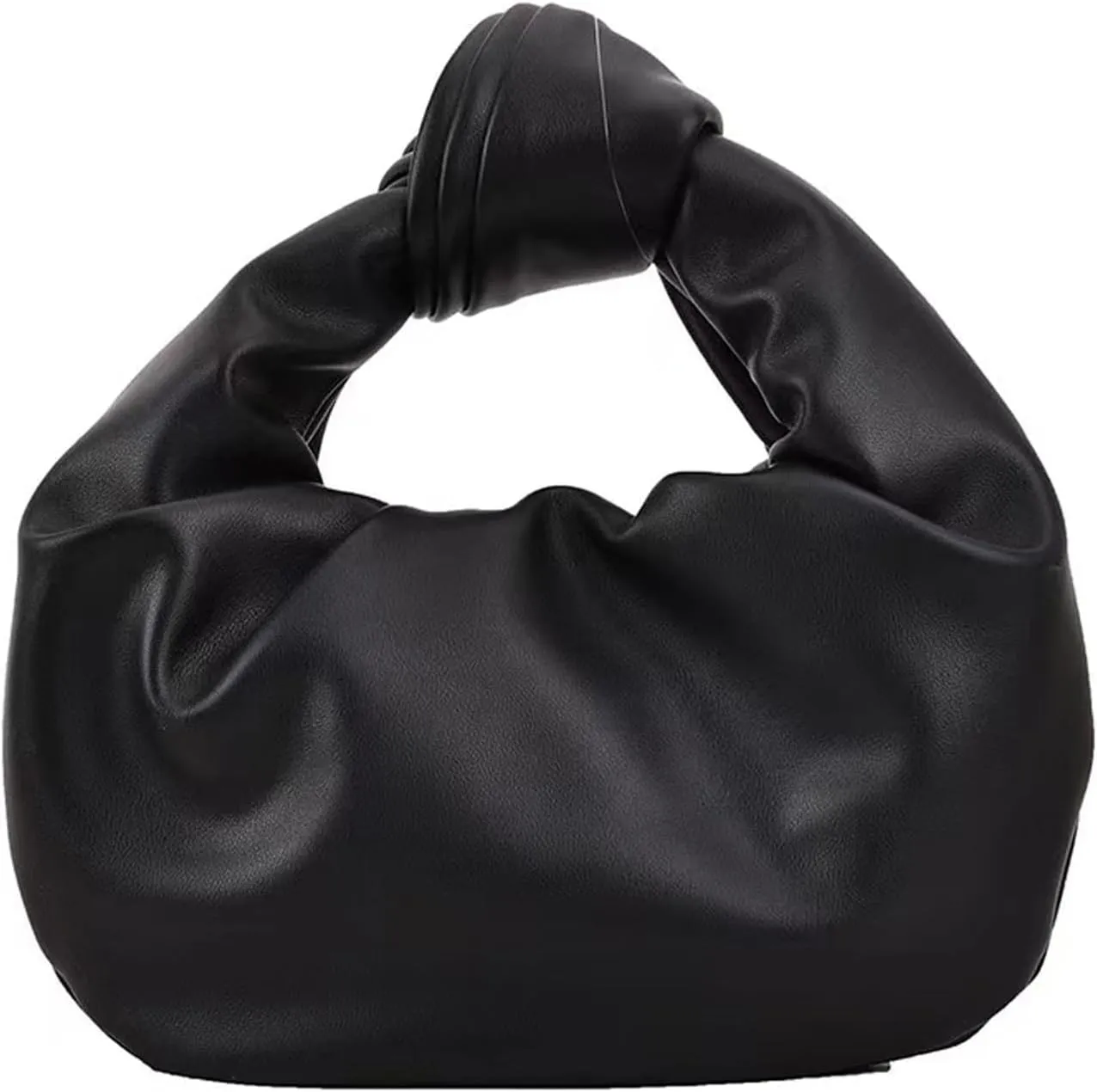 Fashion Ruched Hobo Handbag Soft PU Leather Cloud Knotted Clutch Tote Purse Ruched Pouch Bag Shoulder Bag for Women