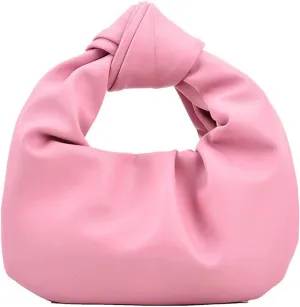 Fashion Ruched Hobo Handbag Soft PU Leather Cloud Knotted Clutch Tote Purse Ruched Pouch Bag Shoulder Bag for Women