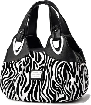 Fashion Vegan Leather Handbag for Women Multi Pocket Large Tote Bags Satchel Printed Purses Soft Hobo Bag