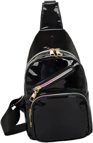 Fashion Waist Bag Mini Fanny Pack Holographic Surface Belt Bag for Travel Sports Hiking