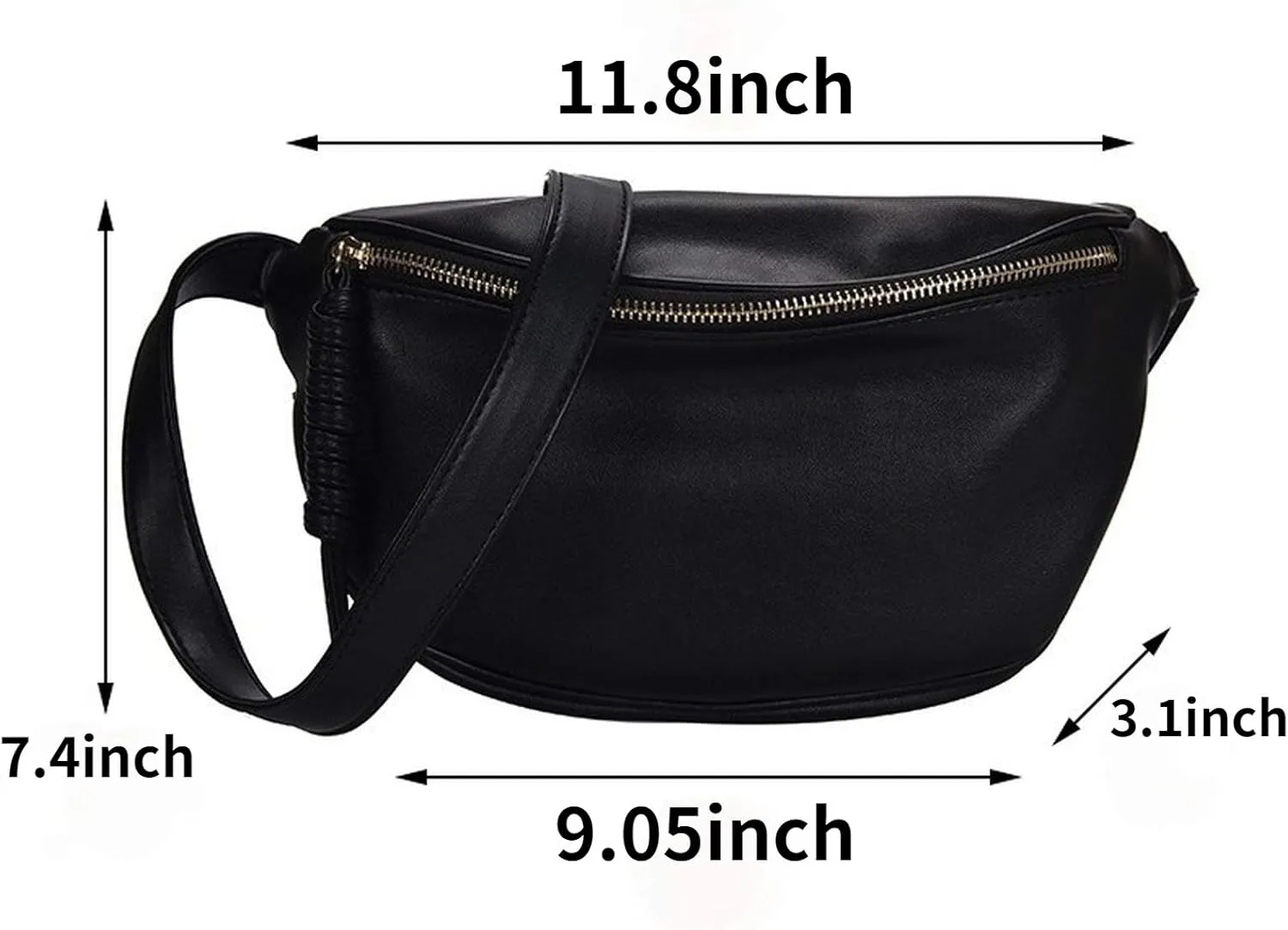 Fashion Women Waist Bag Fanny Pack Large Capacity Crossbody Chest Bags Banana Pack PU Leather Ladies Belt Bag Waist Pack Green