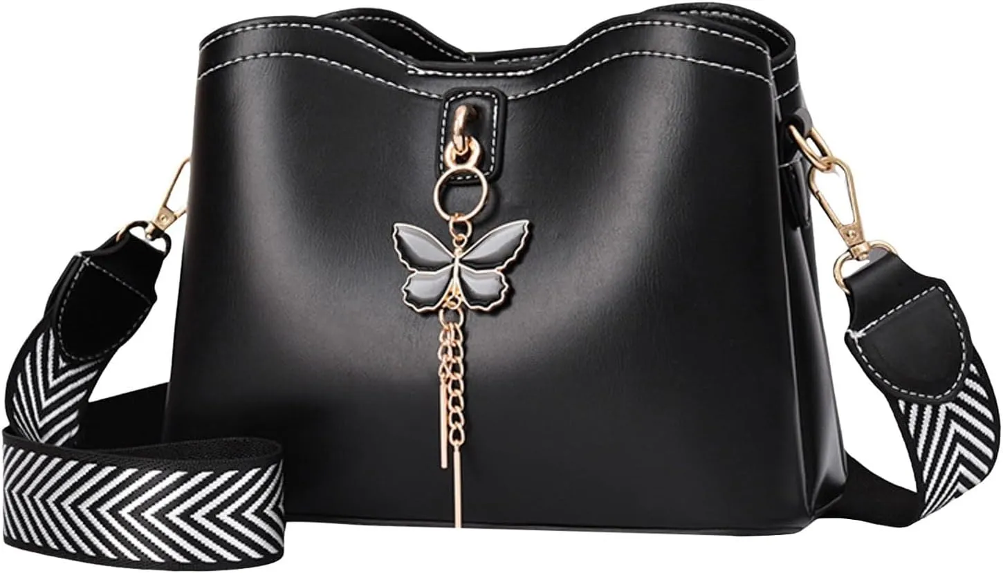 Fashionable And Versatile Women's Casual Large Capacity Simple Solid Color Single Shoulder Crossbody (Black, One Size)