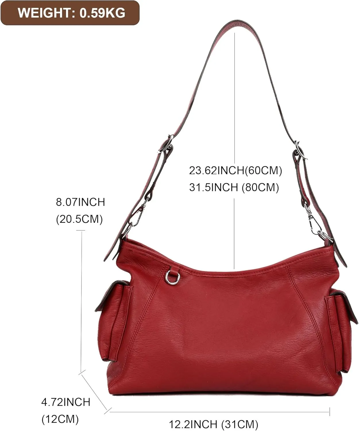 Fashionable Crossbody Bag For Women - Genuine Leather Large Capacity Everyday Shoulder Purse