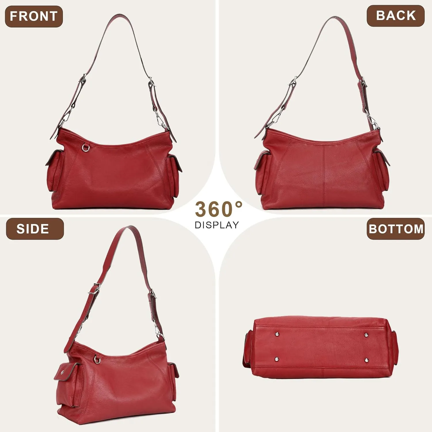 Fashionable Crossbody Bag For Women - Genuine Leather Large Capacity Everyday Shoulder Purse