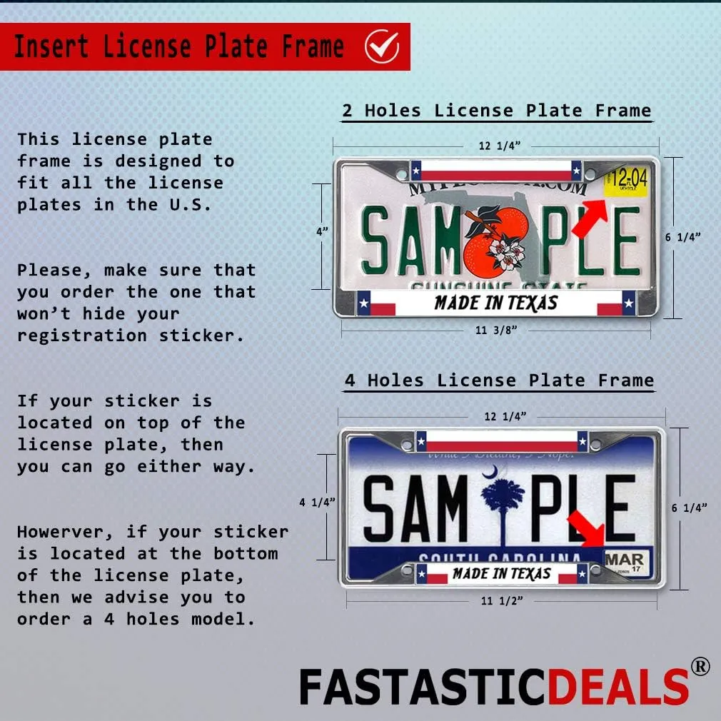 Fastasticdeals Metal Insert License Plate Frame Harley Owners Group Hog Eagle Weatherproof Car Accessories Chrome 4 Holes Solid Insert