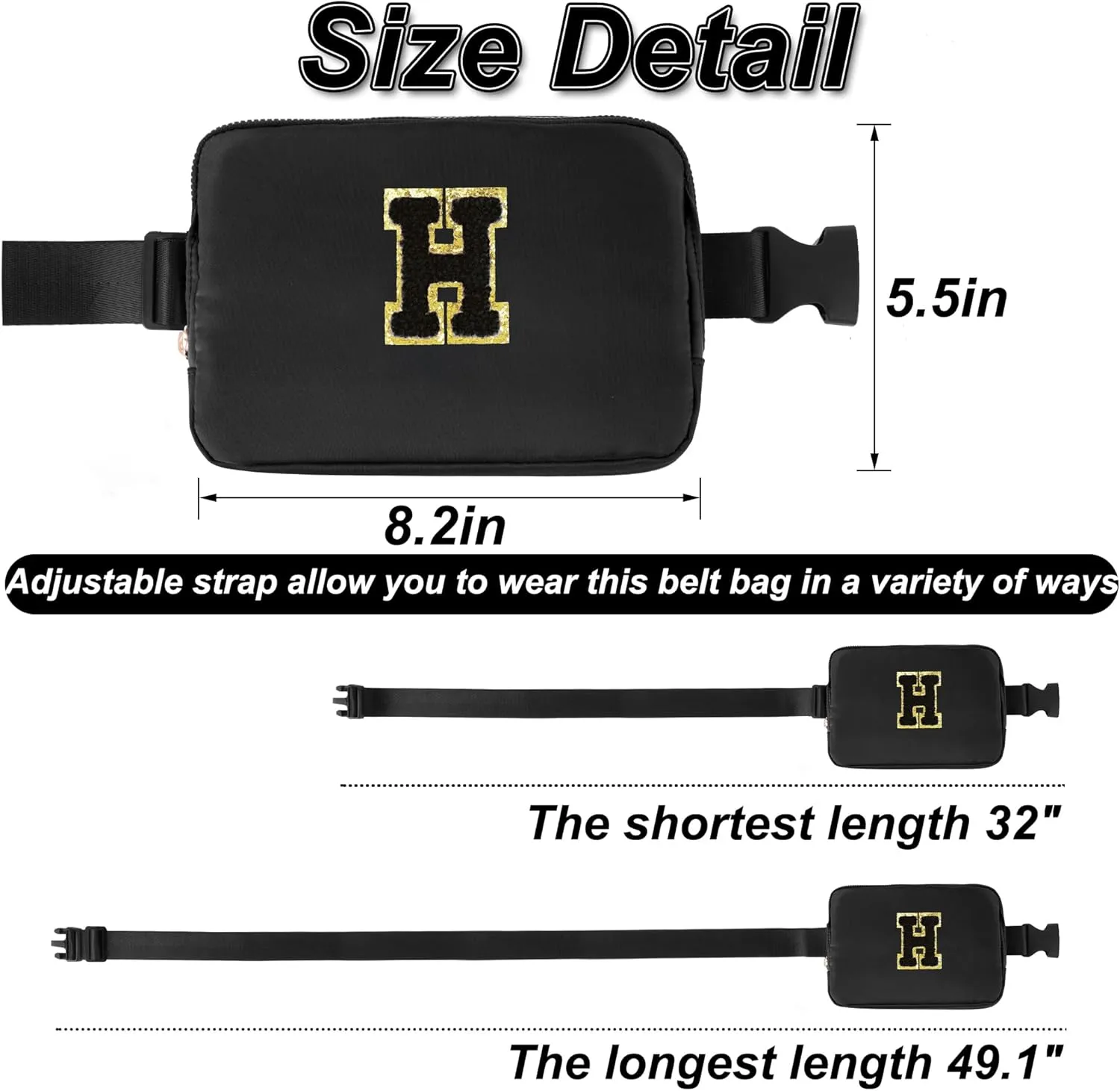 Father's Day Gift - Personalized Crossbody Bag | Black