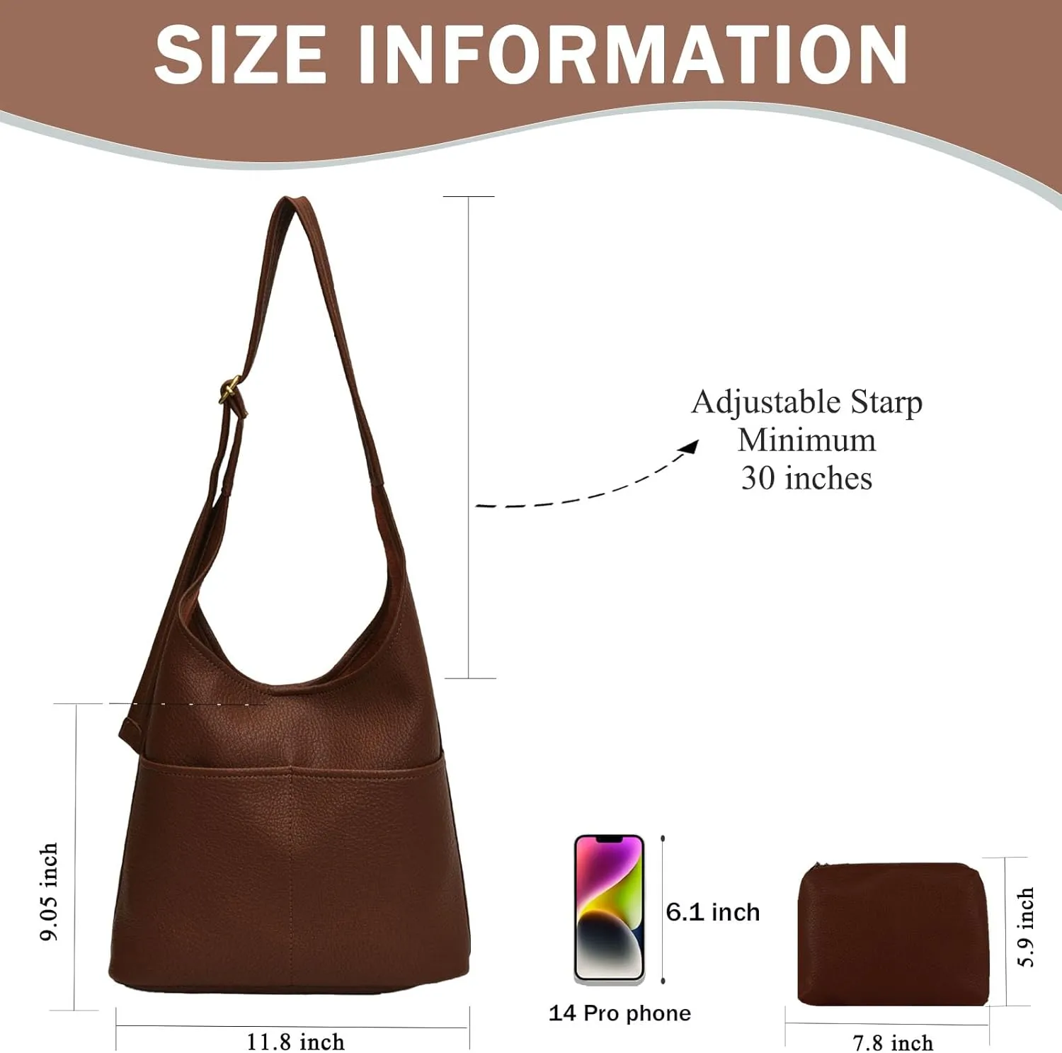 Faux Leather Hobo Bag for Women Large PU Leather Slouchy Bag with Small Purse Soft Crossbody Bags Tote Shoulder Bag