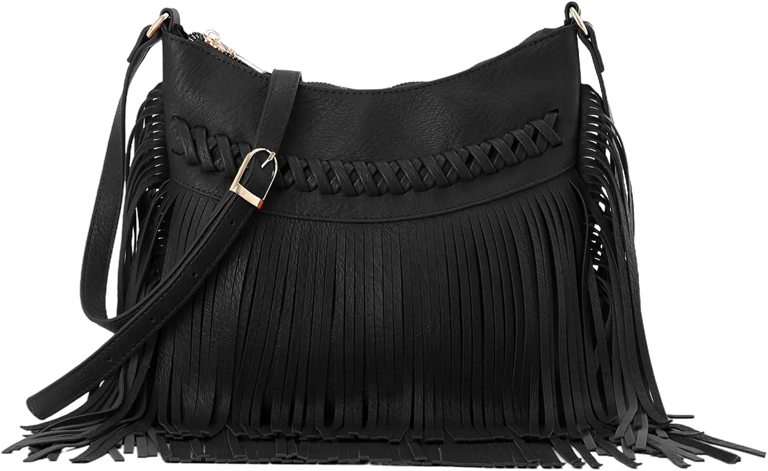 Fecialy Vintage Fringe hobo bags for Women PU Leather Tassel Crossbody Shoulder Bag Western Fringe Purse
