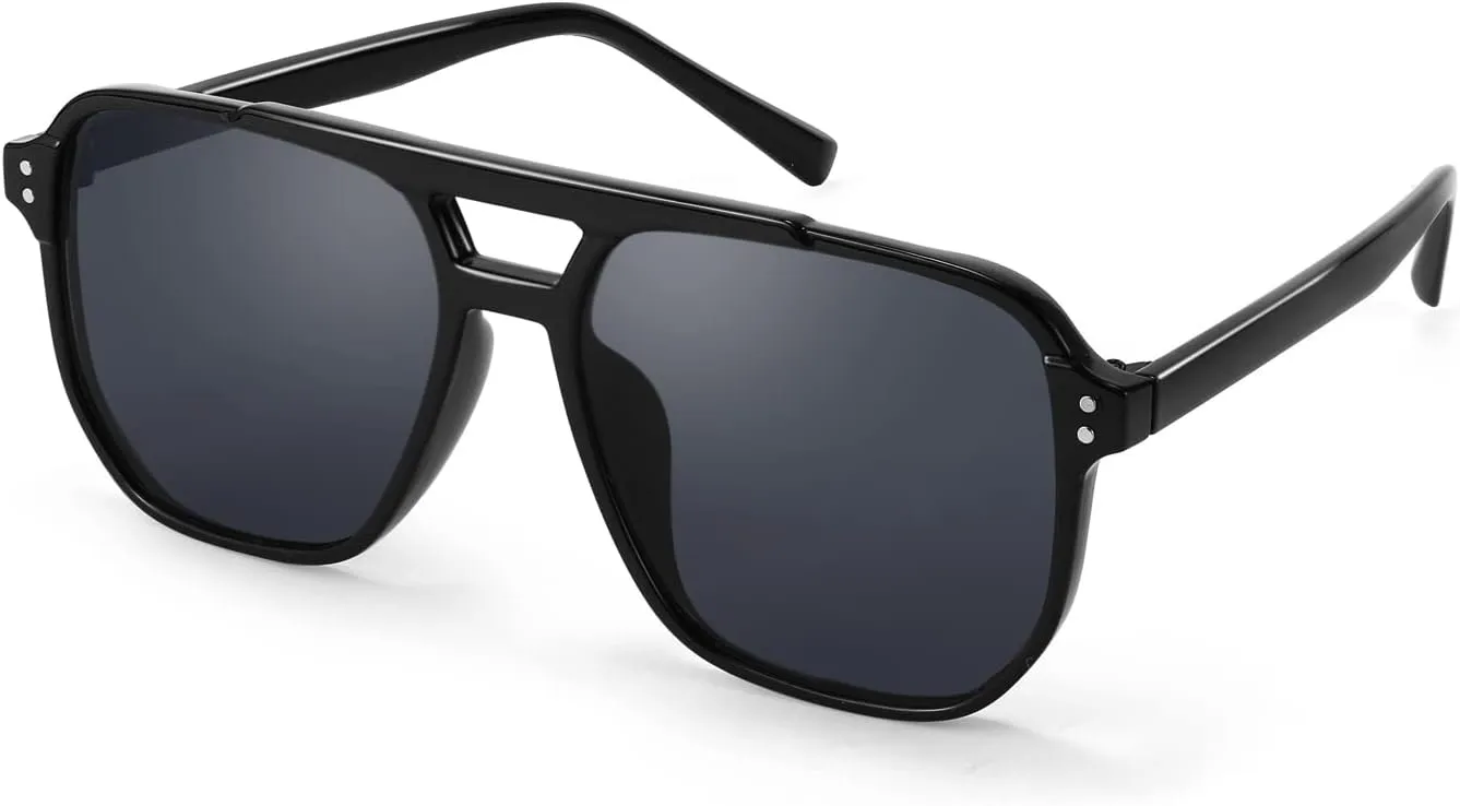 FEISEDY Retro Square Aviator Sunglasses Women Men 70s Vintage Trendy Plastic Frame Sun Glasses B2835