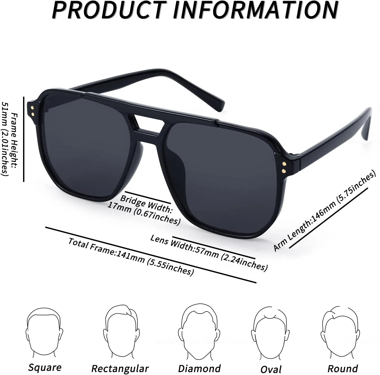 FEISEDY Retro Square Aviator Sunglasses Women Men 70s Vintage Trendy Plastic Frame Sun Glasses B2835
