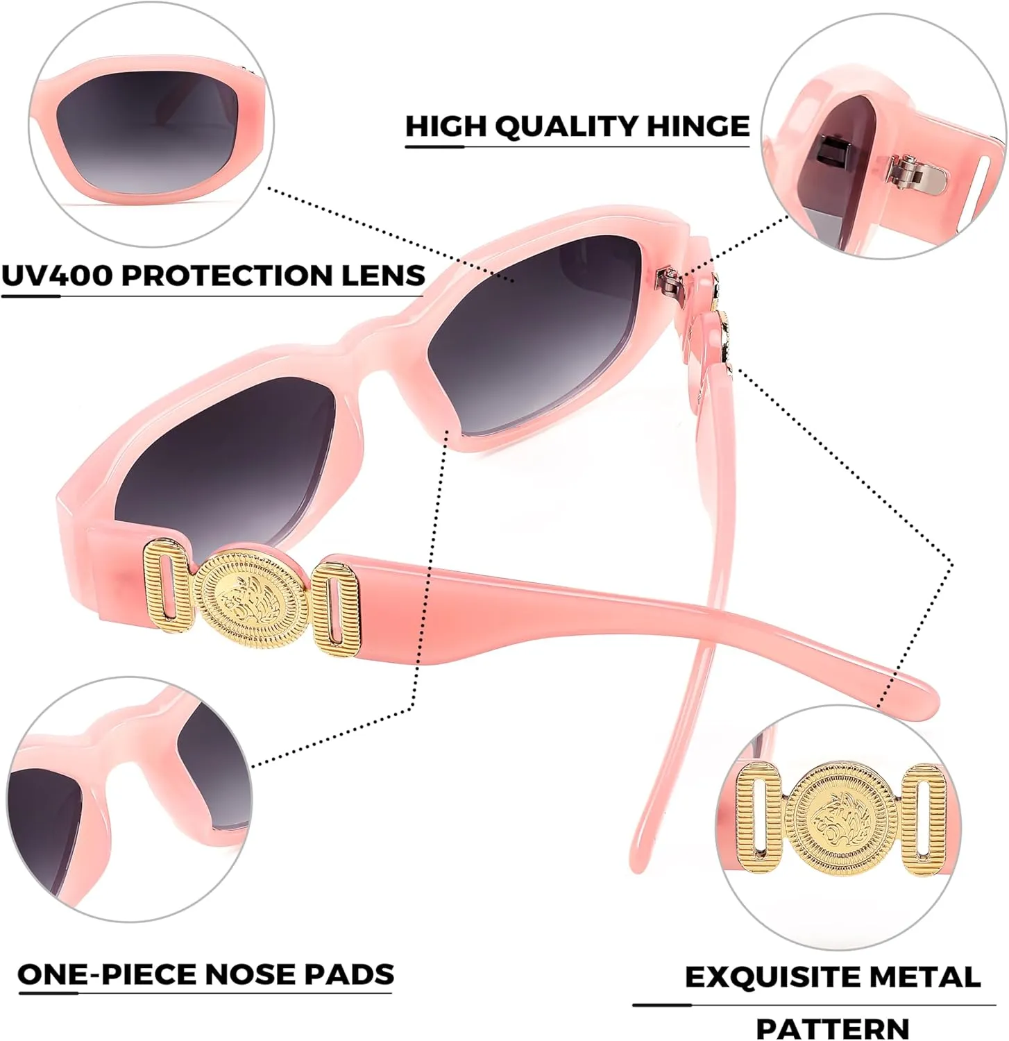FEISEDY Retro Trendy Rectangle Sunglasses Women Men Vintage 90s Small Narrow Square Sunglasses B2322