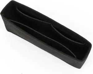 Felt Cloth Bag Liner Multi-Functional Travel Insert Bag Makeup Organizer Shape Lined Bag(Black,M 24x11x5.5cm)