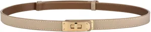 FENLDY Adjustable Thin Belts For Womens Skinny Belts For Dresses Womens Solid Color Alloy Turn Lock Belts For Jeans