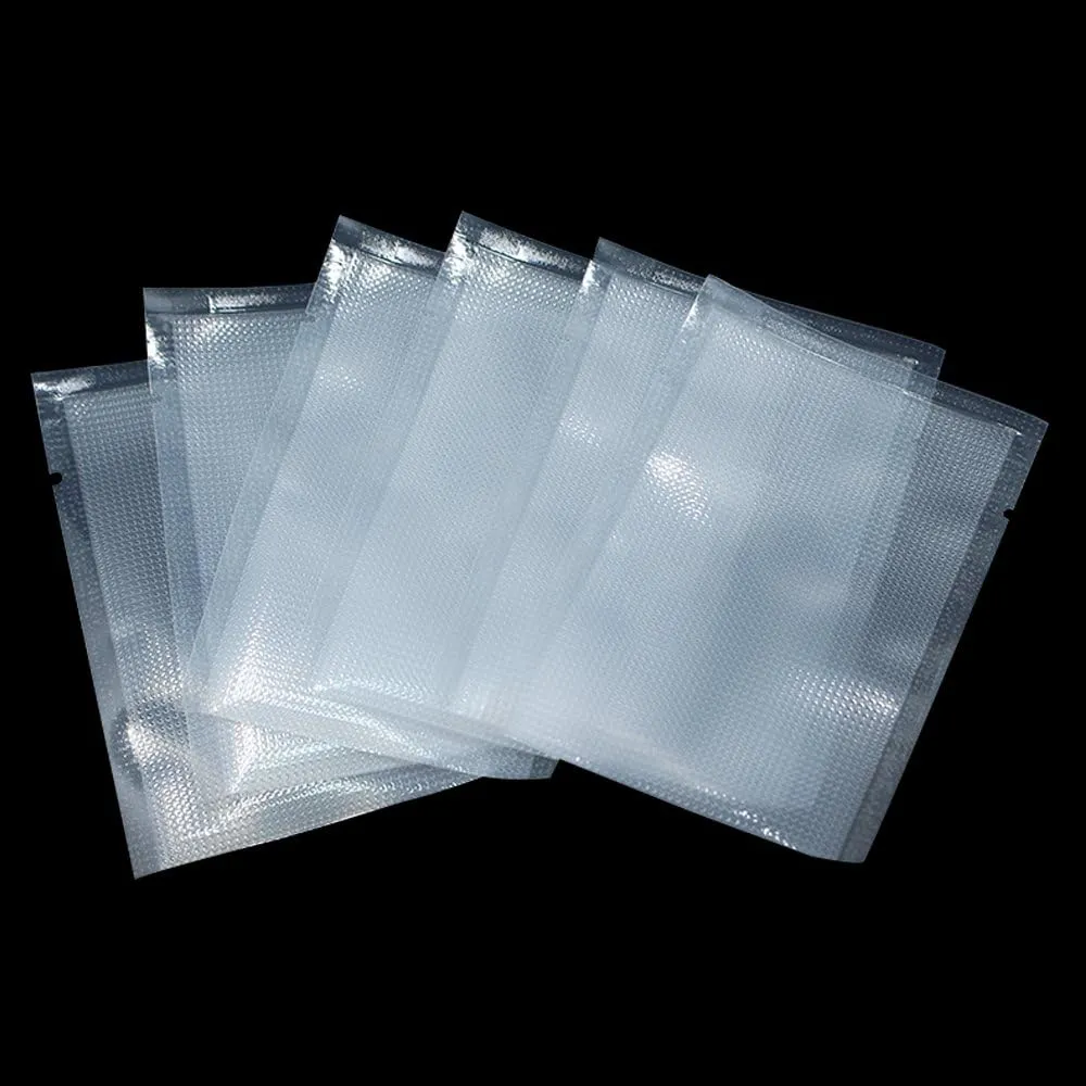 FERENLI 100 Pieces 3.1x4.7 inch (Usable Size 2.7x4.1 inch) Vacuum Sealer Bags for Food Storage Open Top Clear Plastic Flat Pouches Bulk Food Packaging Bags with Tear Notch