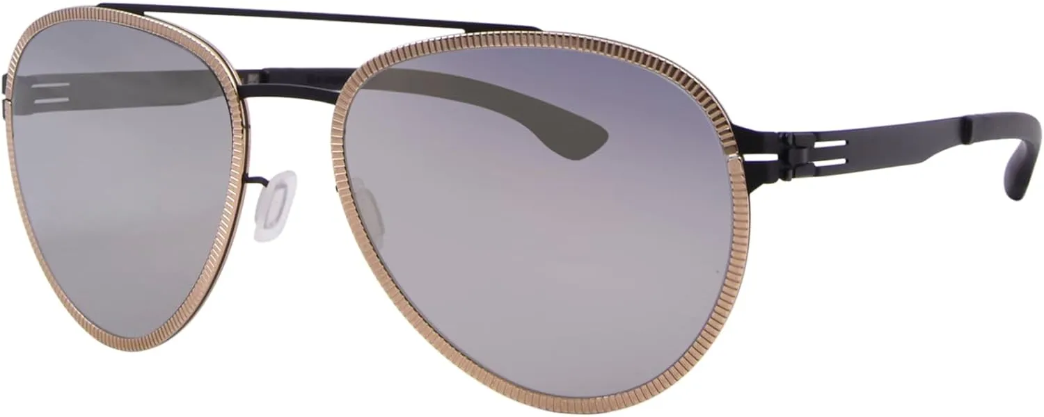 Ferrum Sunglasses Men's Black/Rose Gold/Quicksilver Pilot 60mm
