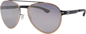 Ferrum Sunglasses Men's Black/Rose Gold/Quicksilver Pilot 60mm