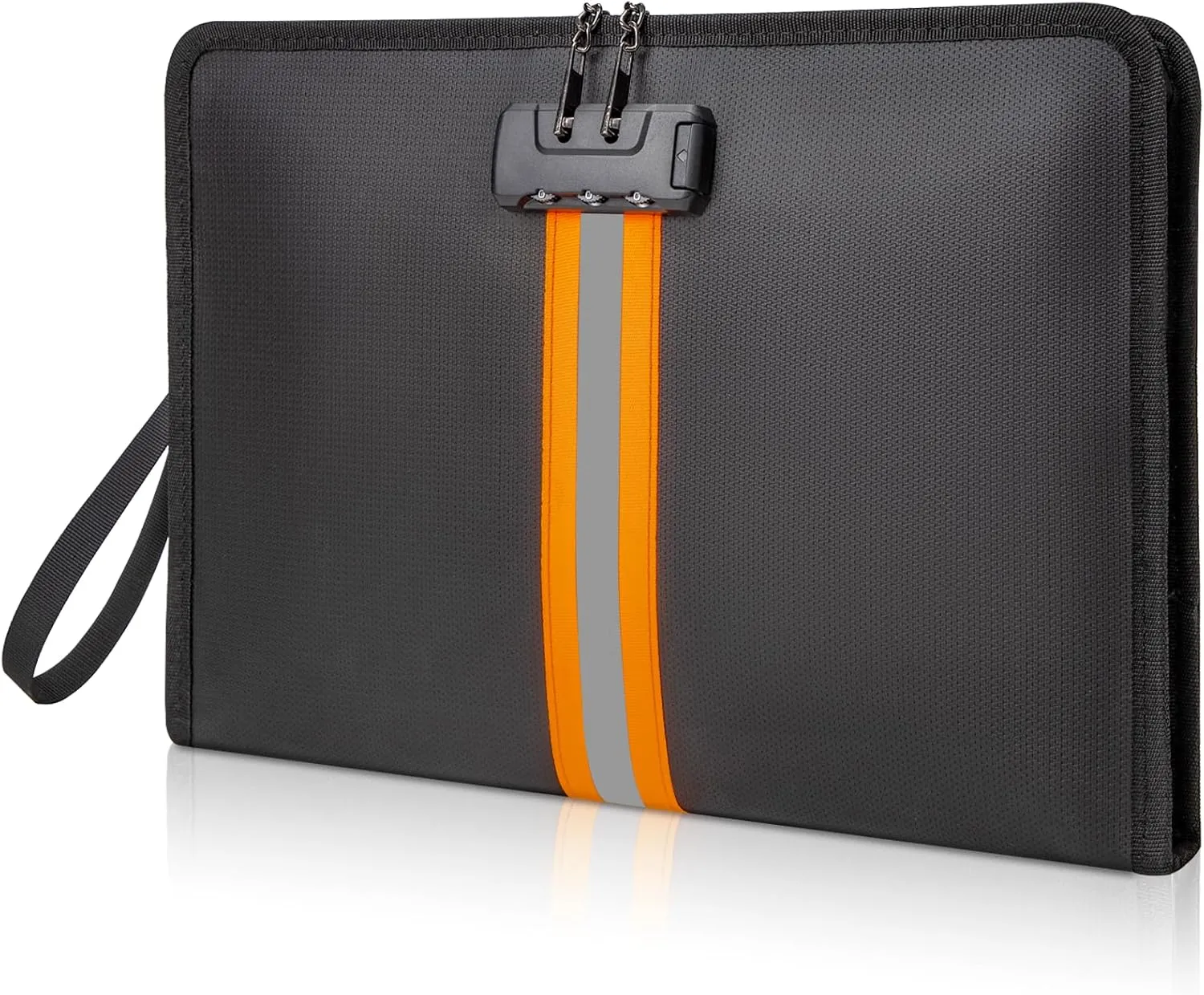 Fireproof Document Bag with Lock，15"×11" Fireproof Money Bag，with Zipper and Lock，Suitable for Tablets, A4 Documents, Cash, Mobile Phones,