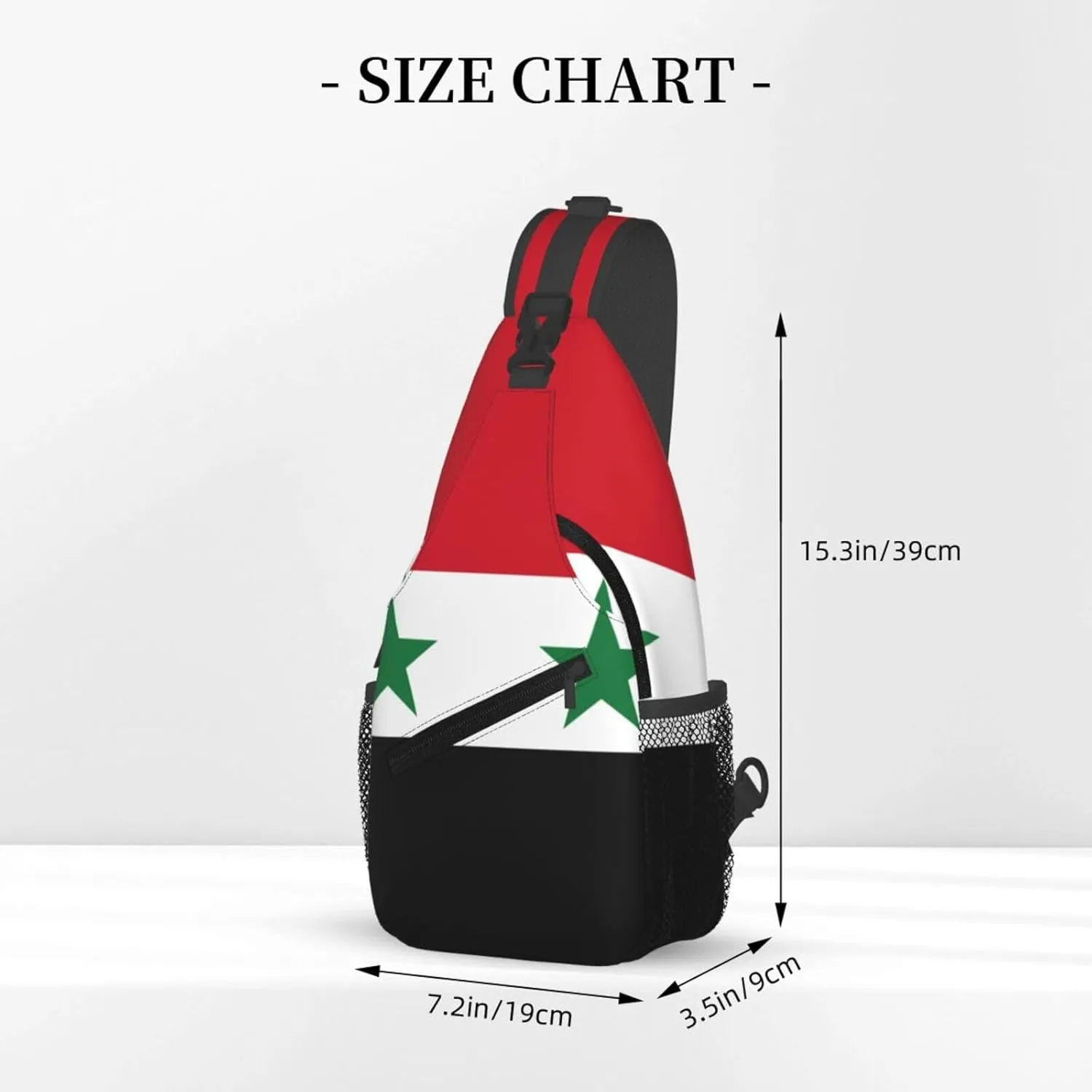Flag Of The Syrian Arab Republic Print Lightweight Sling Small Shoulder Bag - Chic Cross Chest Bag With Adjustable Strap
