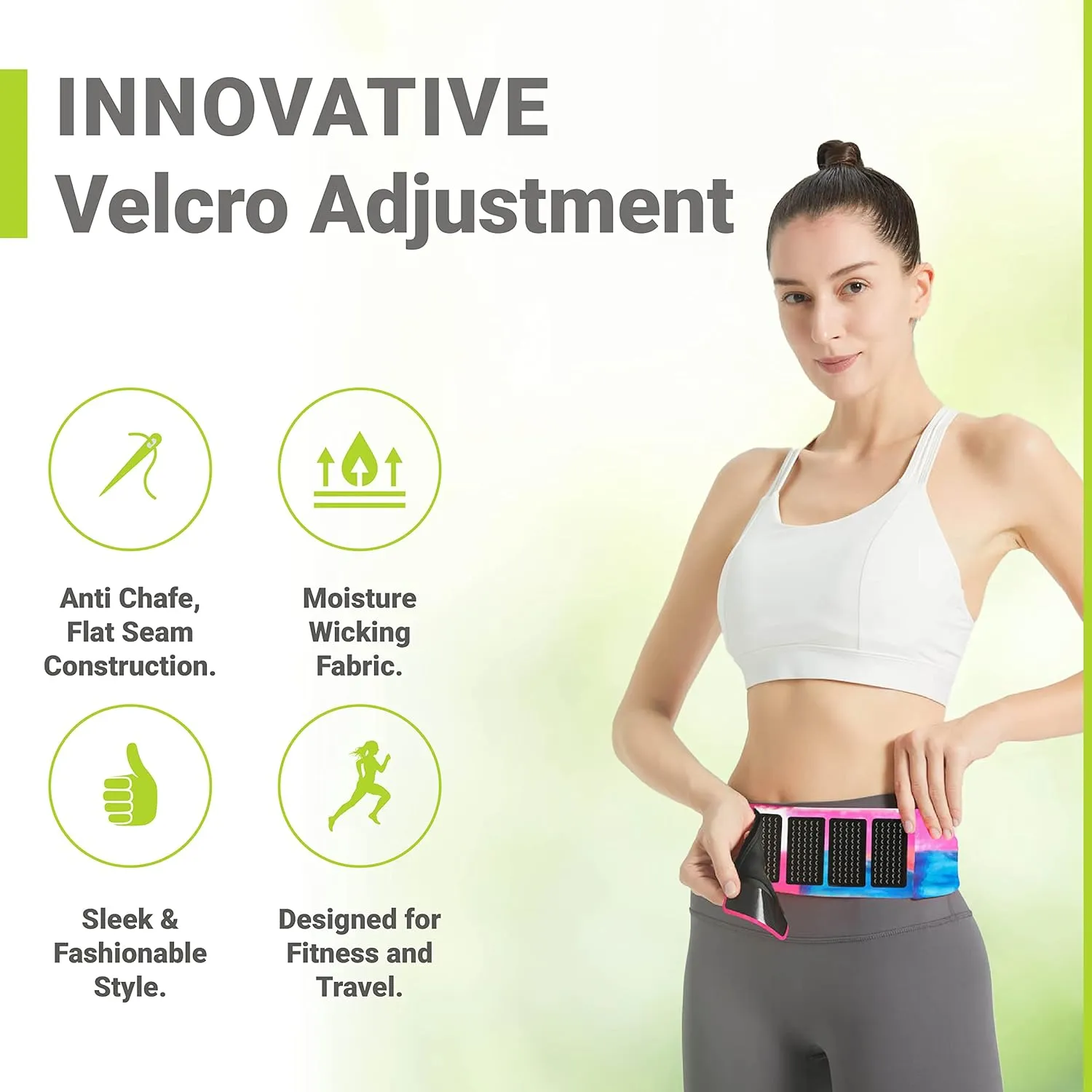 FlipBelt Adjustable Running Belt, Fitness and Running Fanny Pack for Women and Men, Non Chafing Waist Band Pack for Phone Keys Money, Moisture Wicking Storage Belt, USA Company