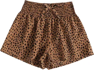 Floerns Girls Elastic Waist Wide Leg Loose Fit Floral Print Paperbag Shorts
