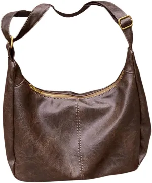 Floerns Women's Soft PU Leather Crossbody Bag Vintage Slouchy Hobo Bag with Zipper