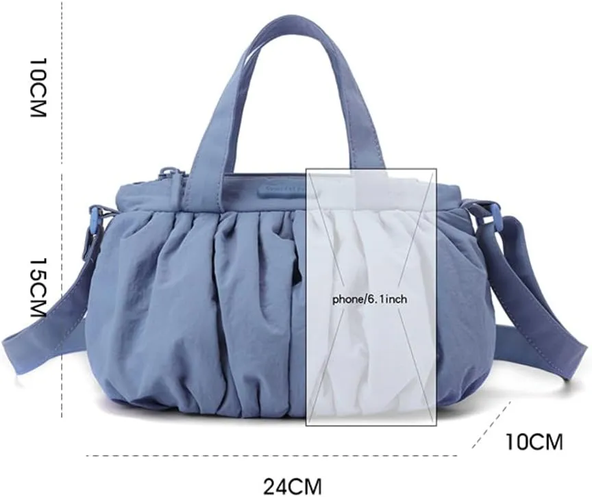 Floppy Crossbody Bags for Women Puffy Cloud Bag Lightweight Nylon Purses for Women Shoulder Bag Hobo Handbag Everyday