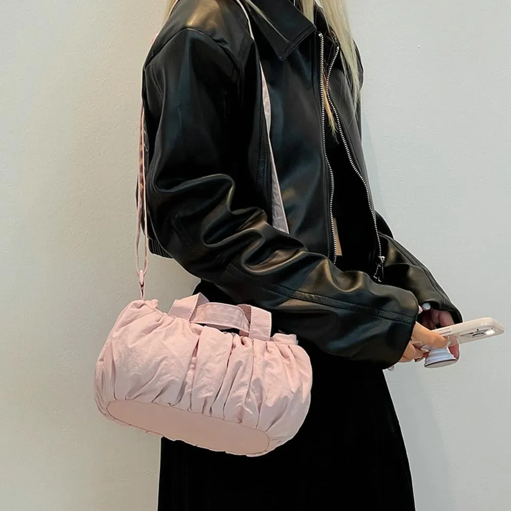 Floppy Crossbody Bags for Women Puffy Cloud Bag Lightweight Nylon Purses for Women Shoulder Bag Hobo Handbag Everyday