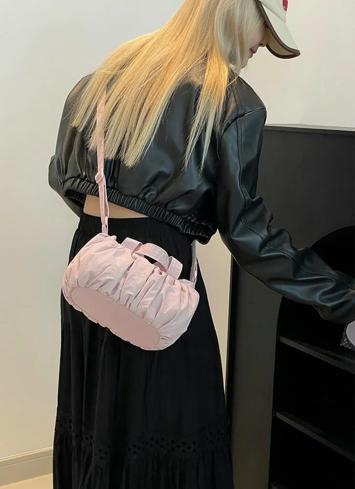 Floppy Crossbody Bags for Women Puffy Cloud Bag Lightweight Nylon Purses for Women Shoulder Bag Hobo Handbag Everyday