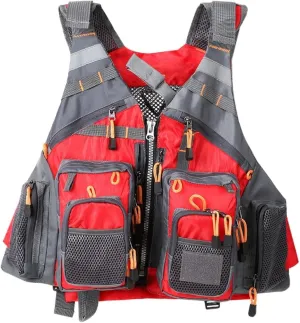 Fly Fishing Vest with Adjustable Belt, Pockets Jacket for Boating Fishing Surfing