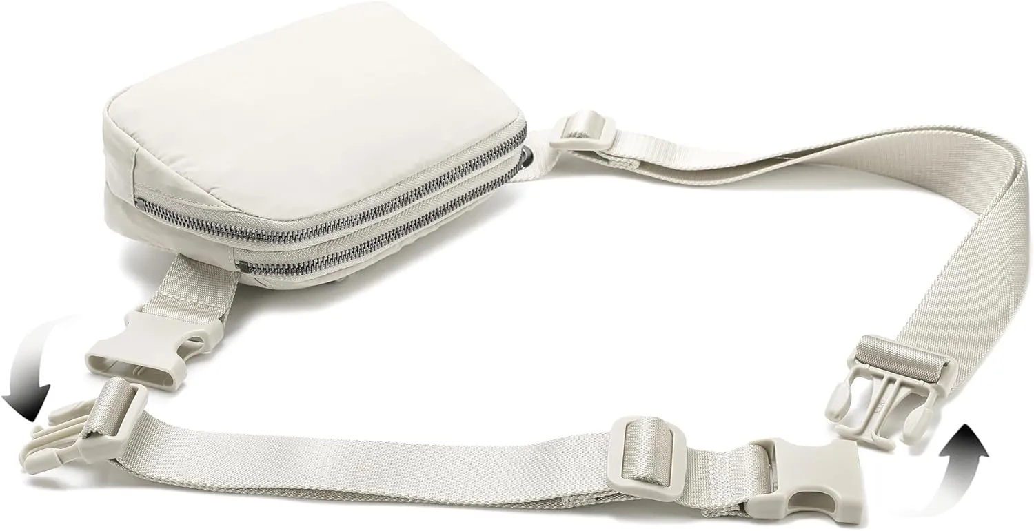FODOKO Belt Bag Fanny Pack Extender Adjustable Elastic Strap, Belt Extender for Waist Bum Bag Compatible with Everywhere Belt Bag White