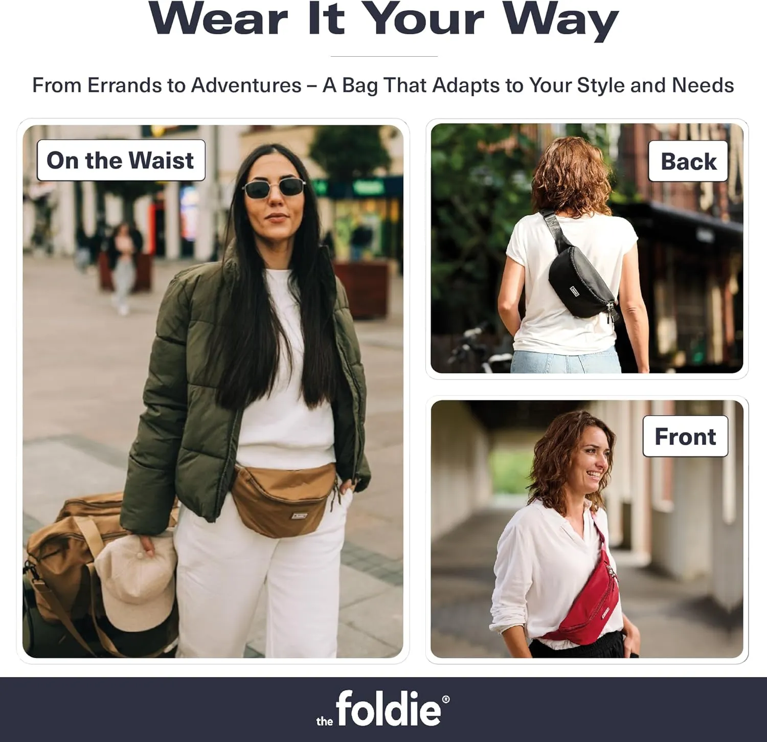 Foldable Crossbody Bags for Women & Men - Anti-Theft RFID-Safe Fanny Pack with Smart Lockable Zippers and Cut-Resistant Strap - Lightweight Waist Pack for Travel & Everyday Use - Orange