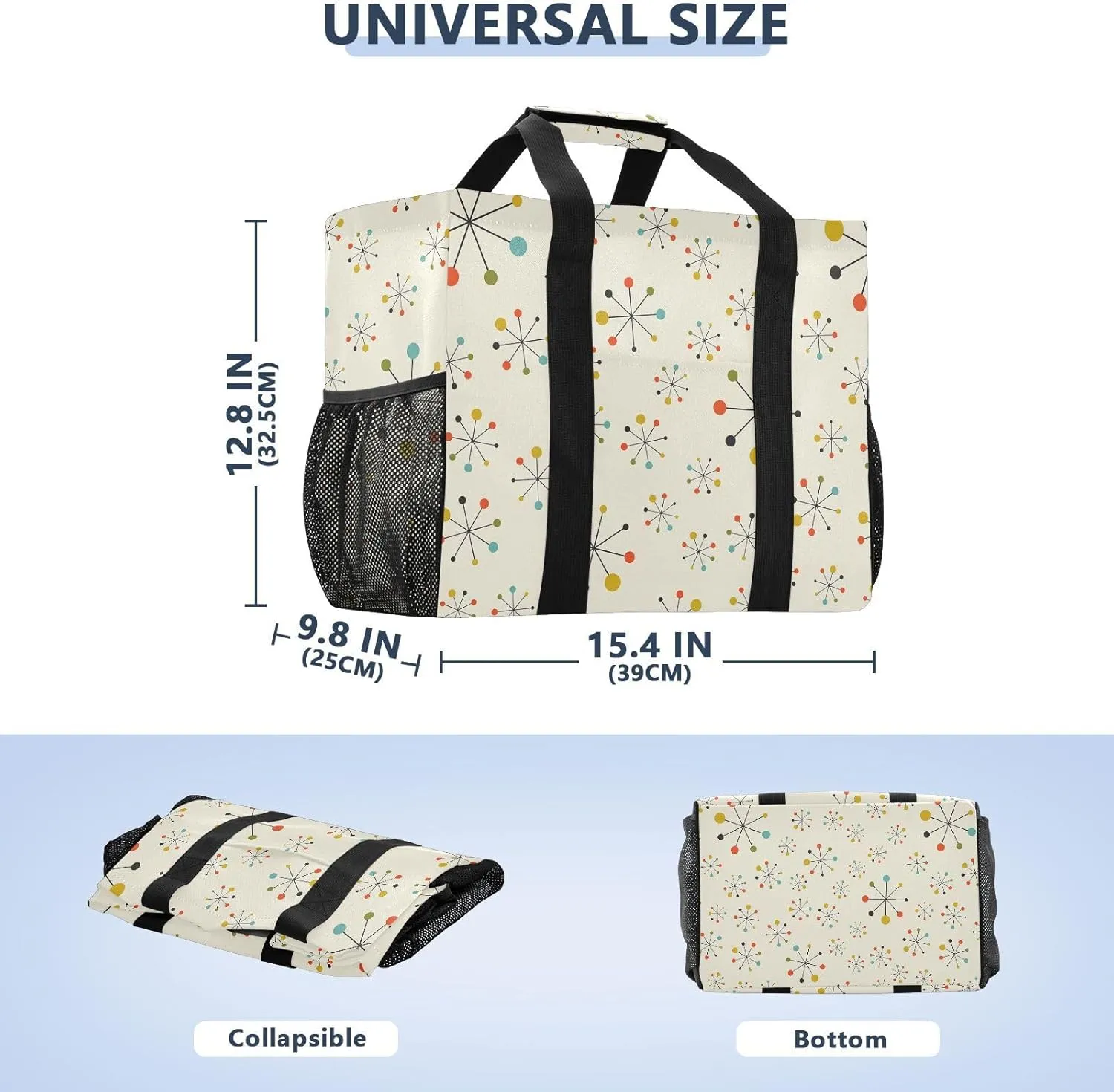 Foldable Grocery Reusable Tote Grocery Bag, Travel Canvas Shoulder Bags, Large Casual Laundry Pool Beach Bag