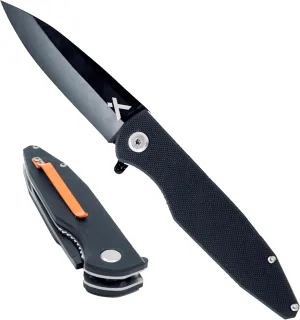 Folding Blade Pocket Knife, 3.6" 3cr13 Steel Blade, EDC Knife with G10 Handle, and Belt Clip for Camping, Survival and Backpacking - Black