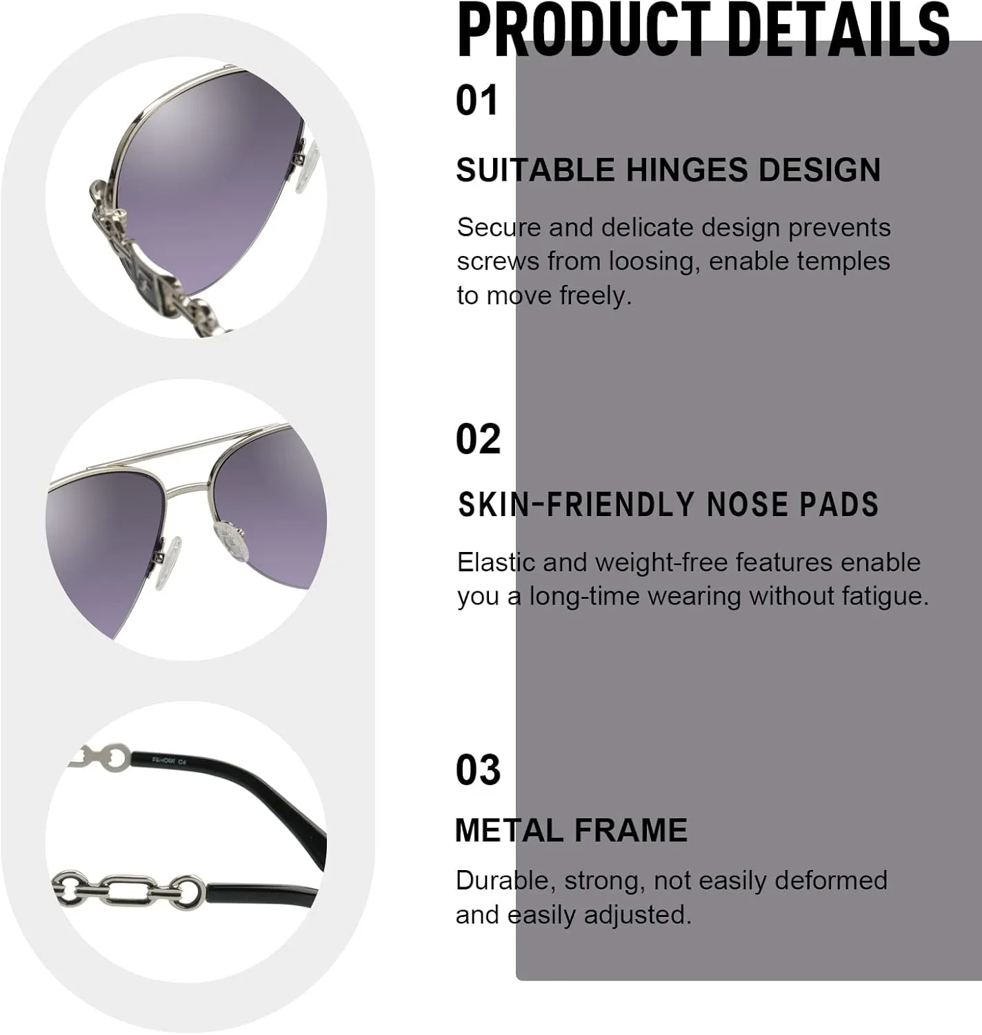 FONHCOO Aviator Sunglasses for Women Men Metal Frame UV400 Mirrored Sunglasses