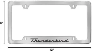 Ford Thunderbird Chrome Plated Metal Bottom Engraved License Plate Frame Holder