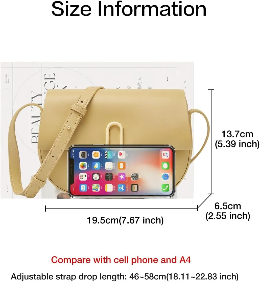 FOXLOVER Cell Phone Crossbody Bags for Women Twist Closure Flap Small Mini Size Vertical Wallet Purse